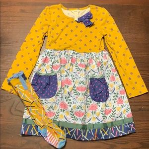 Matilda Jane gold star dress with matching socks